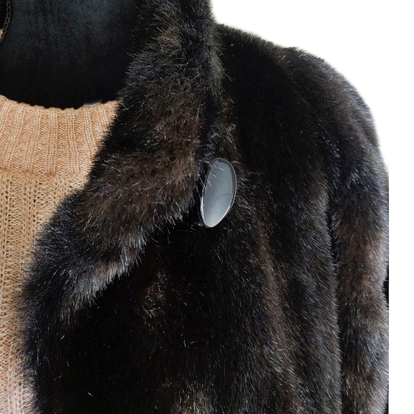 ~~SOLD~~Vtg Faux Chocolate Brown Womens M/LCoat by Signatures by Style VI Ltd - Picture 3 of 10